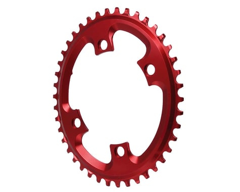 Absolute Black Asym CX Oval Chainring (Red) (110mm BCD) (42T)